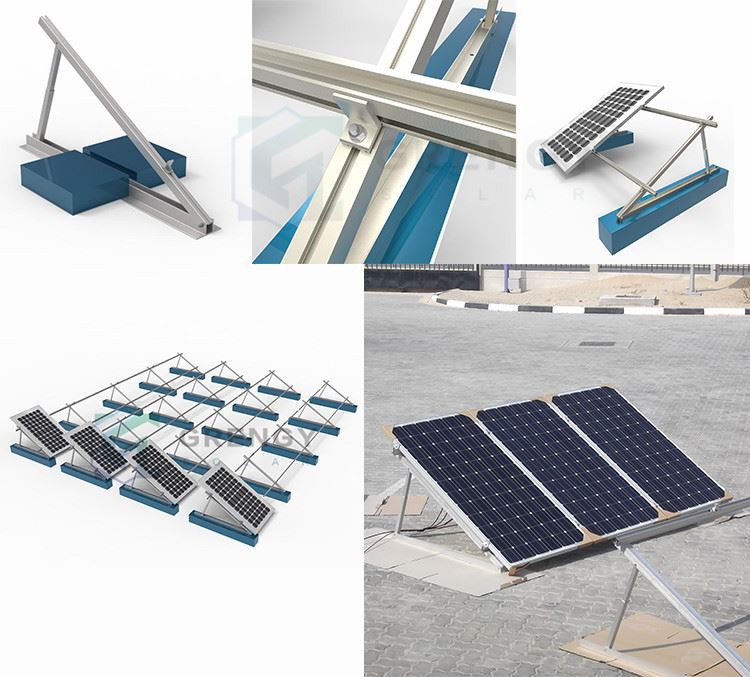 Adjustable Tripod Aluminum Solar Flat Roof Mounting bracket