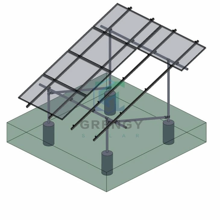 Pv Panel Ground Mount Concrete Foundation Rack Mounting System Structure